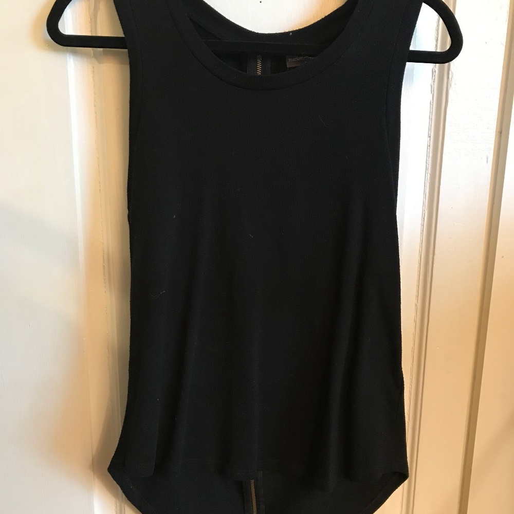 Black knit sleeveless top